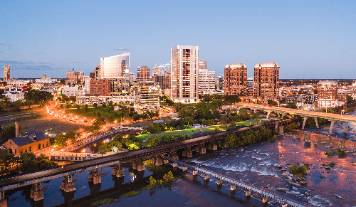 Richmond offers a variety of office spaces, ranging from more traditional uses as corporate headquarters to smaller buildings that can be customized to meet the needs of hybrid business models.