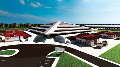 A Switch rendering of the Steelcase Pyramid Project in Michigan