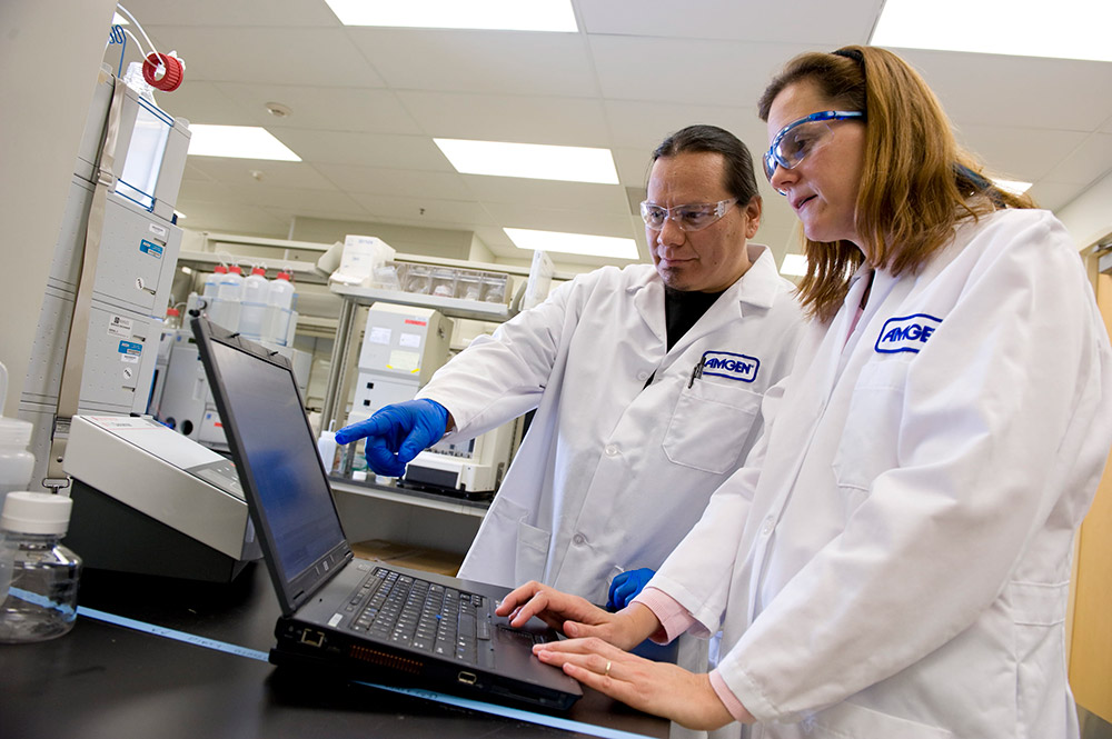 Amgen’s facility in New Albany, Ohio, uses next-generation biomanufacturing technologies.