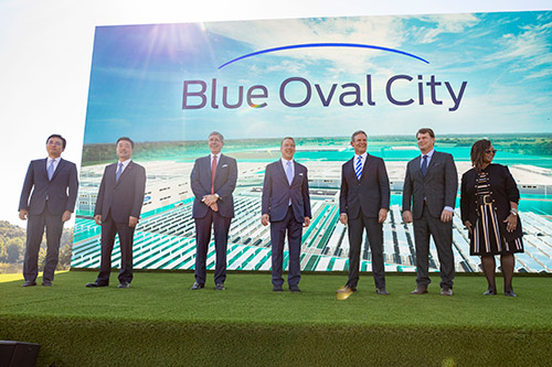 Ford and SK Innovation are investing $5.6 billion at the 3,600-acre Blue Oval City mega campus in Stanton where all-electric F-series trucks will be produced.