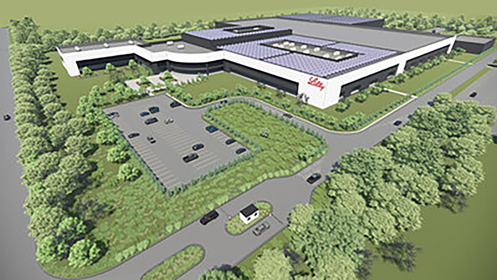 A rendering of the planned Eli Lilly facility in Kenosha, Wisconsin. 
(Credit: EliLilly Handout)