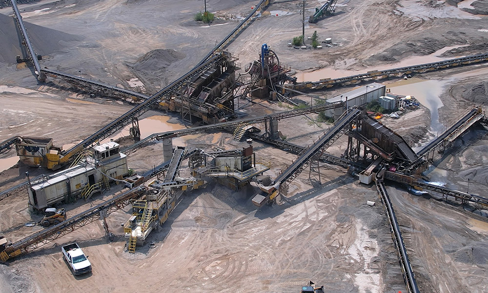 Overhead view of a rare earth mining site.
